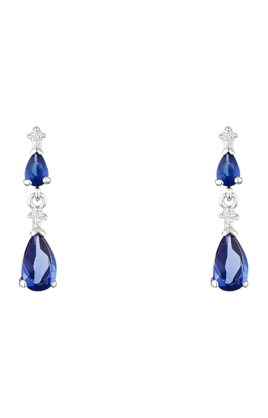 Boucles d'oreilles Goutte - Or blanc 375/1000 & zirconium