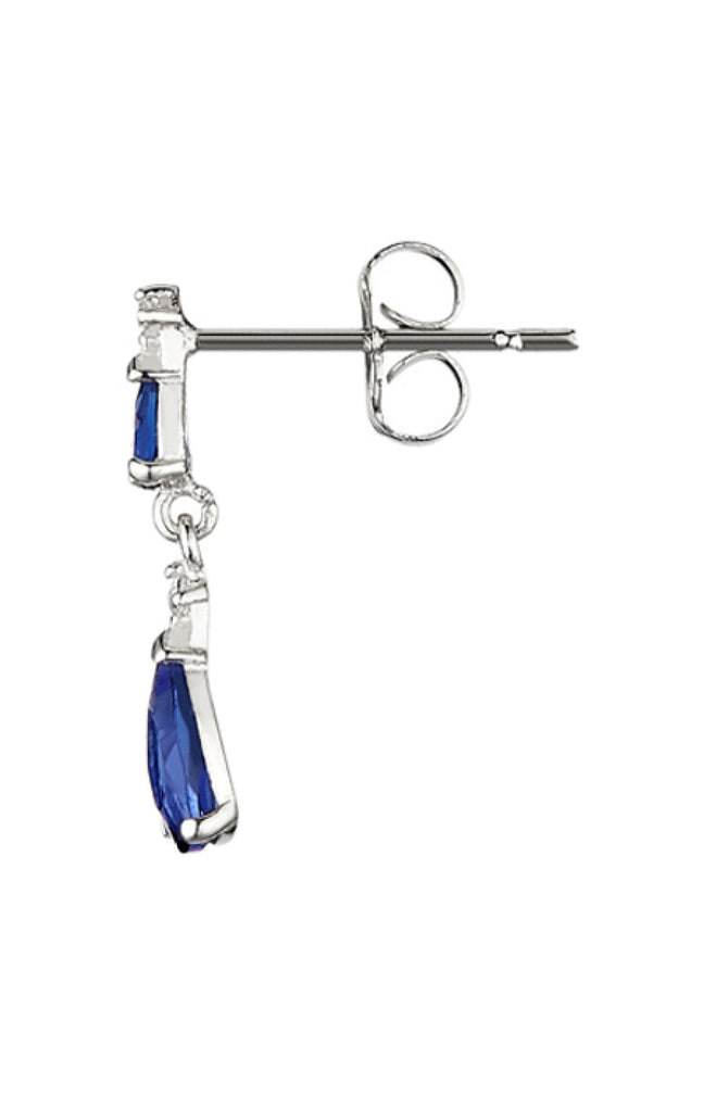 Boucles d'oreilles Goutte - Or blanc 375/1000 & zirconium