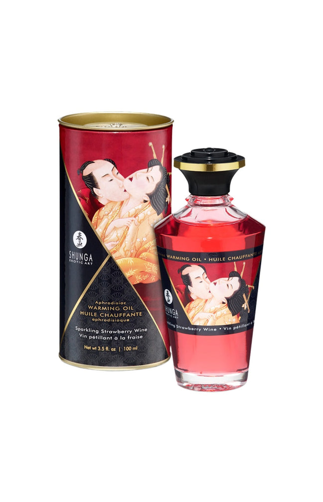 Huile chauffante pour zone érogène - Vin pétillant à la fraise - 100 ml