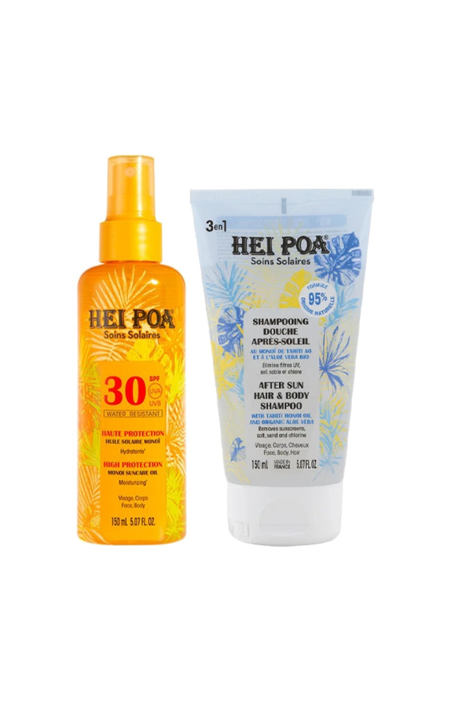 Huile solaire SPF 30 & shampoing douche après-soleil - Monoï - 2 x 150 ml
