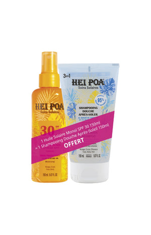 Huile solaire SPF 30 & shampoing douche après-soleil - Monoï - 2 x 150 ml