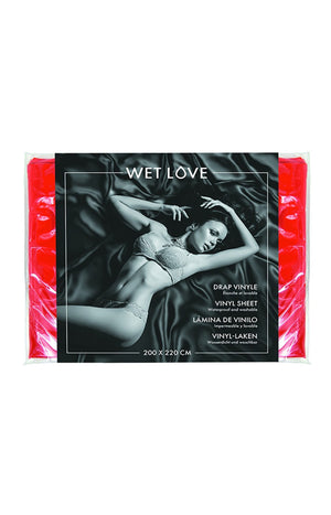 Drap en vinyle pour jeux érotiques - Rouge - 200 x 220 cm