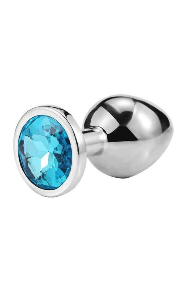 Plug anal bijou aluminium bijou bleu clair Taille L