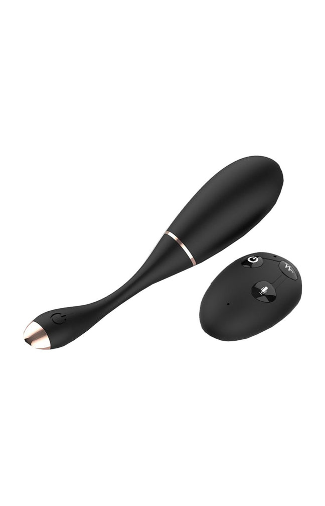 Œuf vibrant waterproof commandable par la voix - 10 modes - Noir - 14,9 cm