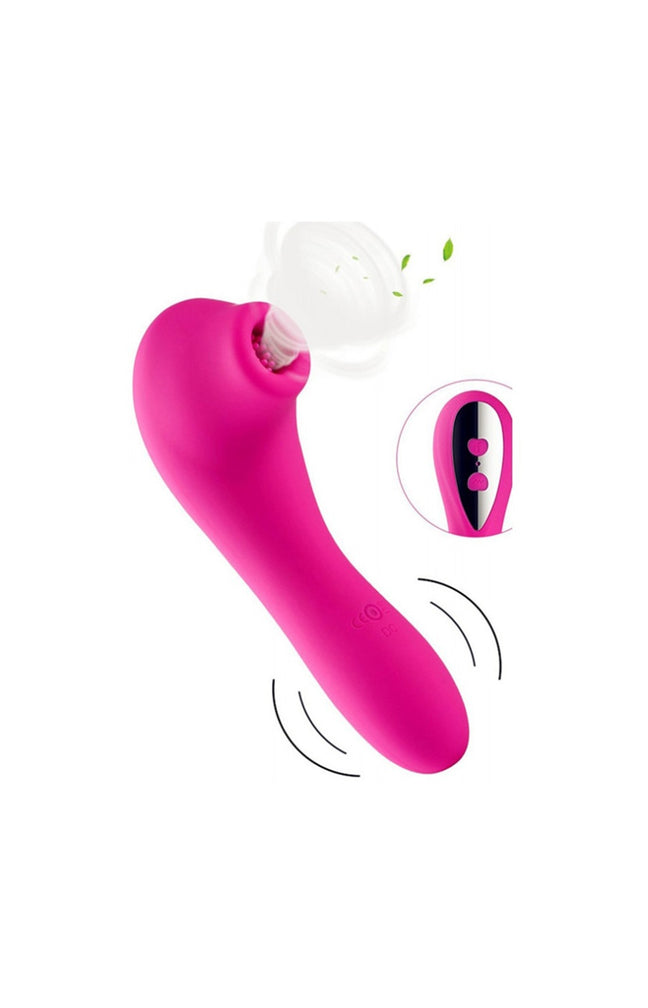 Stimulateur waterproof 2 en 1 - Multivitesses - Rose - 19 cm