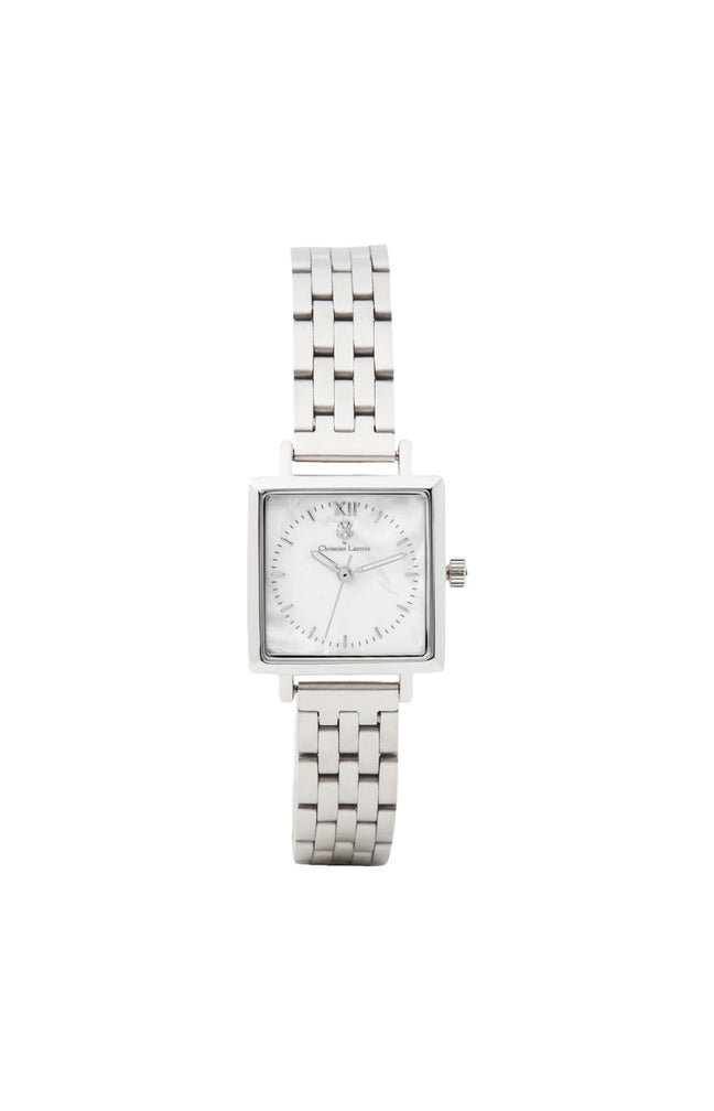 Montre à quartz - Acier - Argenté & blanc