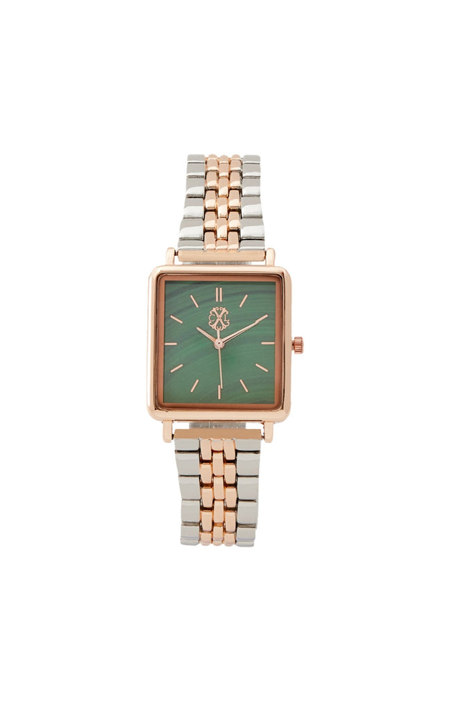 Montre à quartz - Acier - Argenté & vert
