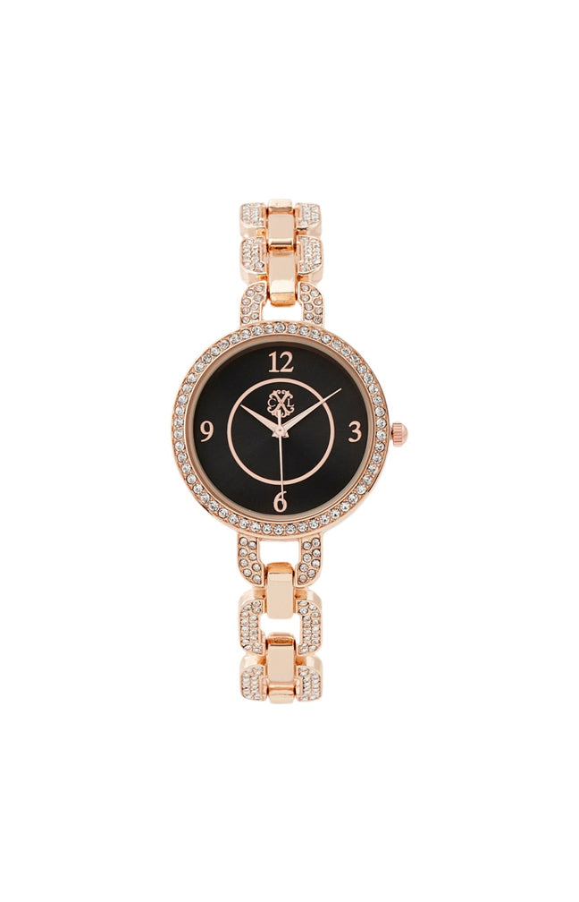 Montre à quartz - Acier - Doré rose & noir