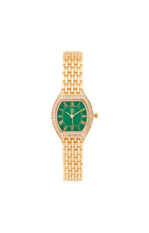 Montre à quartz - Acier - Doré & vert