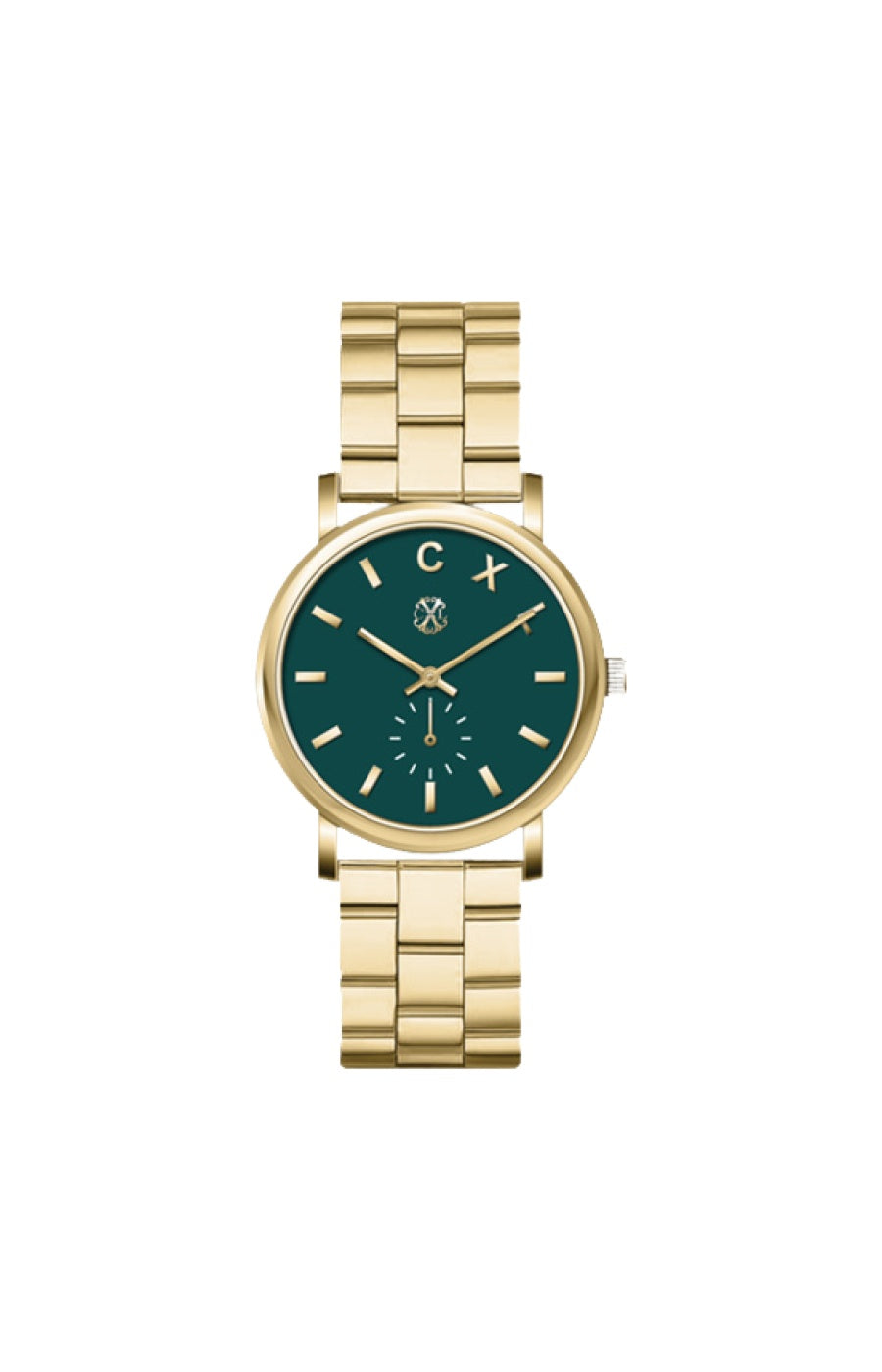 Montre à quartz - Acier - Doré & vert