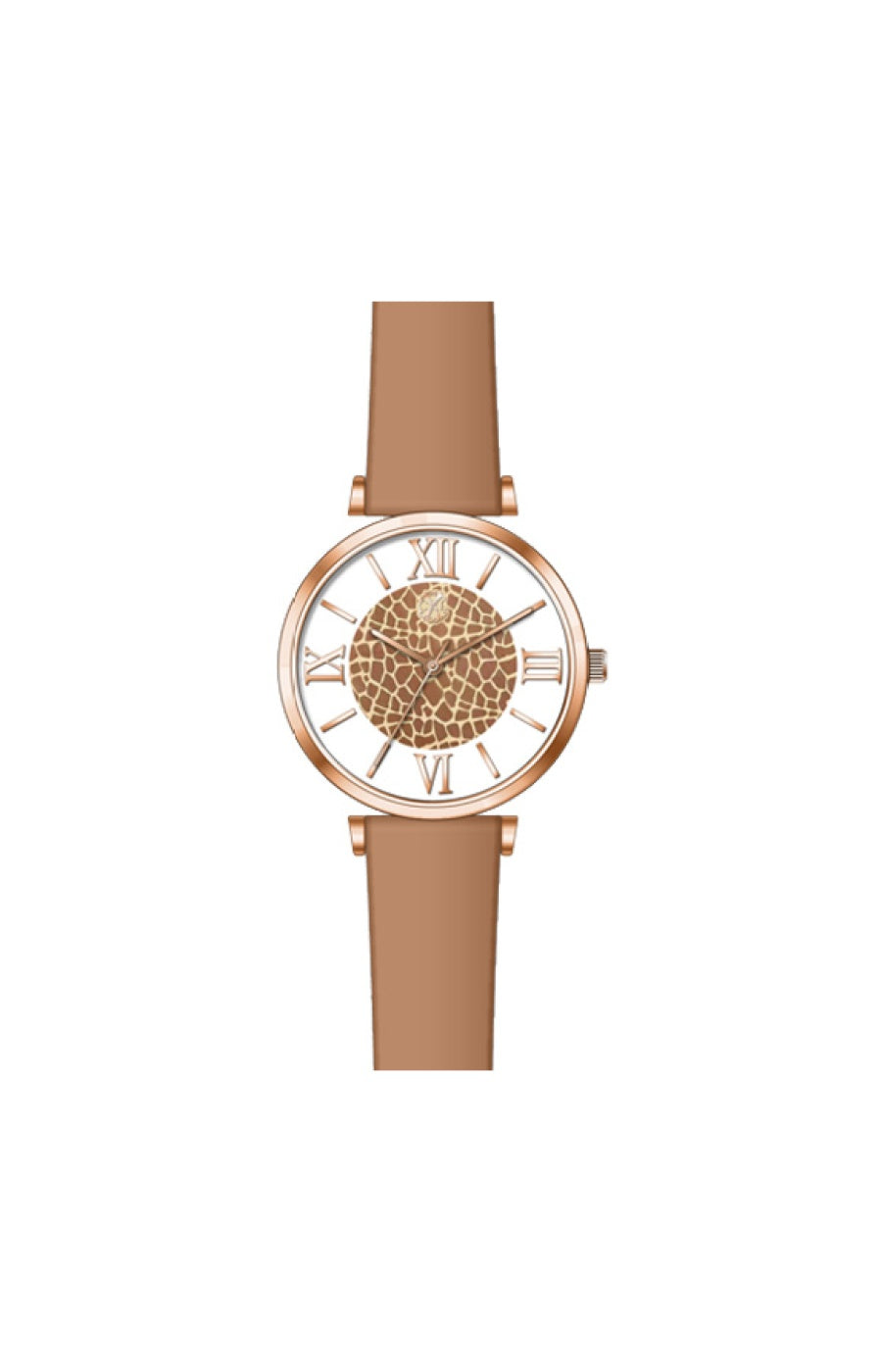 Montre à quartz - Acier - Doré rose & motif girafe