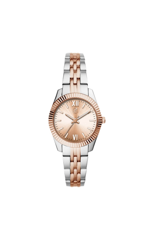 Montre à quartz - Acier - Argenté & doré rose