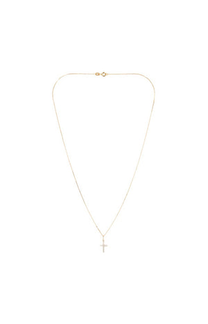 Pendentif Croix Vérité - Or jaune 375/1000 & zirconium