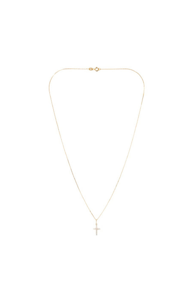 Pendentif Croix Vérité - Or jaune 375/1000 & zirconium