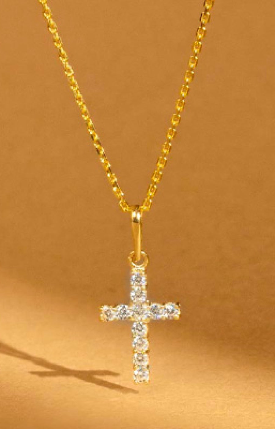 Pendentif Croix Vérité - Or jaune 375/1000 & zirconium