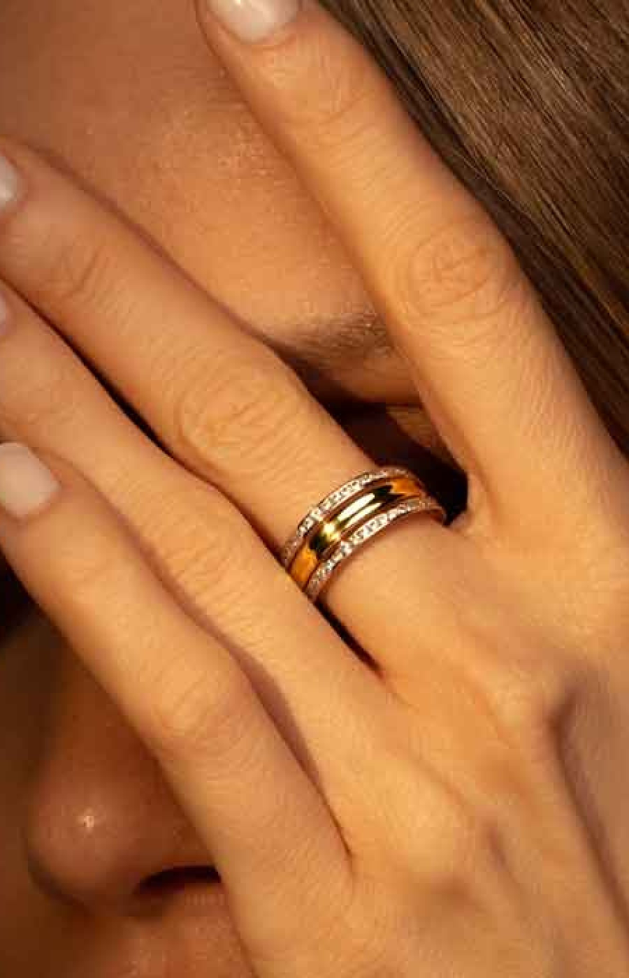 Bague Blanca - Or jaune 375/1000 & zirconium