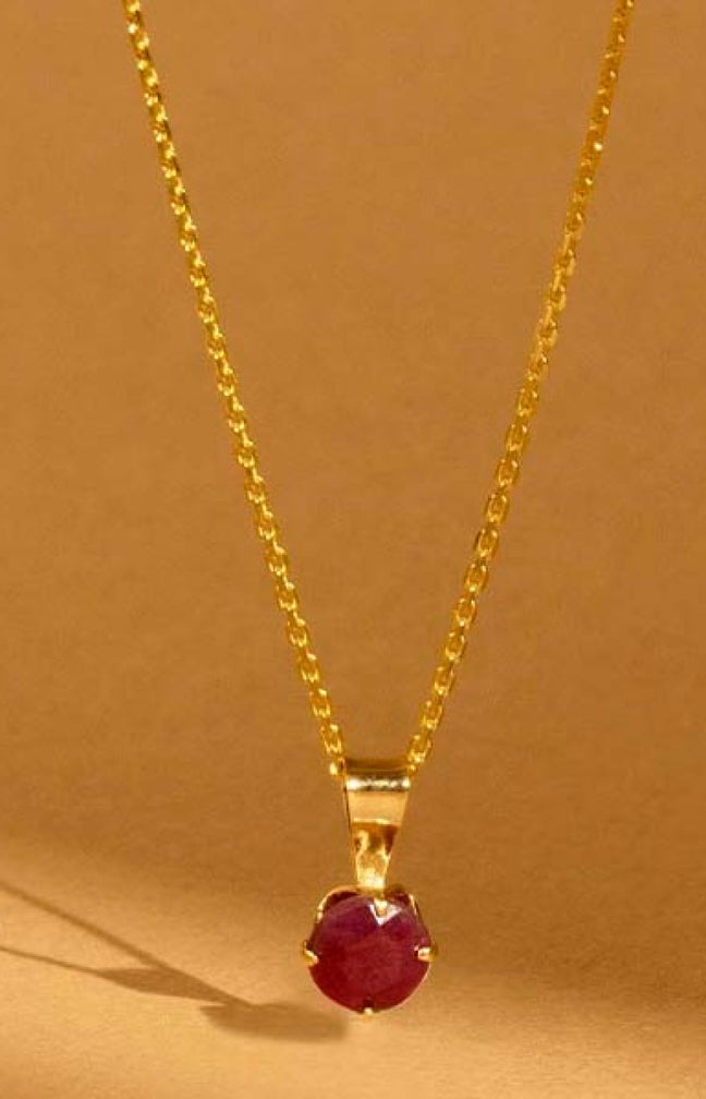 Pendentif Puce - Or jaune 375/1000 & rubis