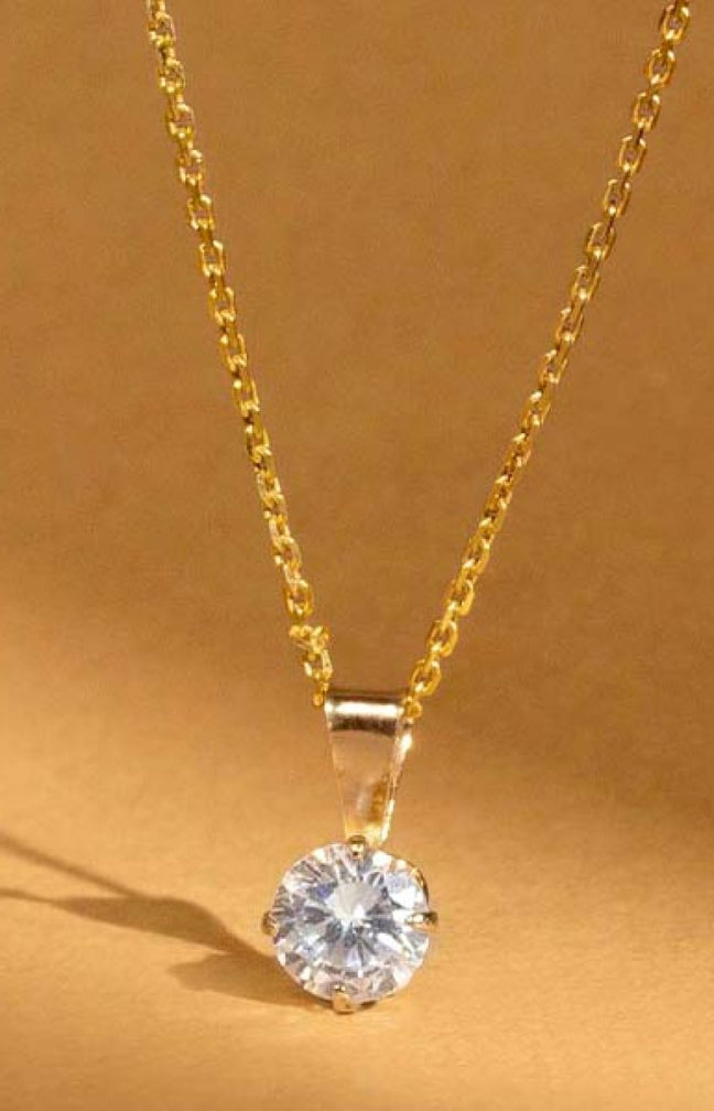 Pendentif Puce - Or jaune 375/1000 & zirconium
