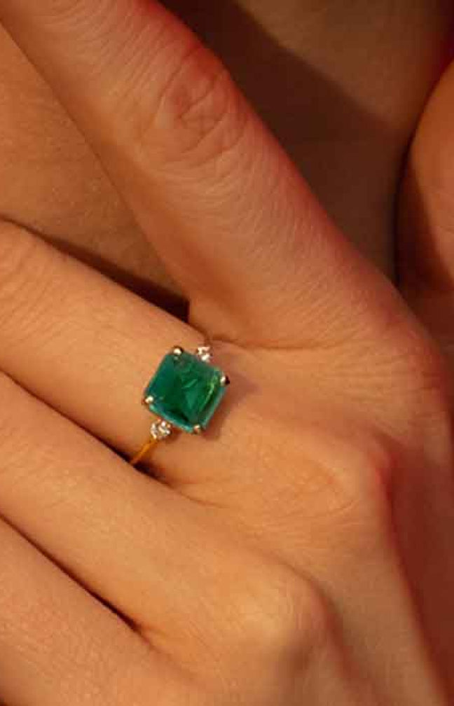 Bague Espoir - Or jaune 375/1000 & quartz & topaze bleue