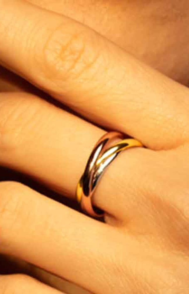 Bague Tri Or - Or jaune, or rose & or blanc 375/1000