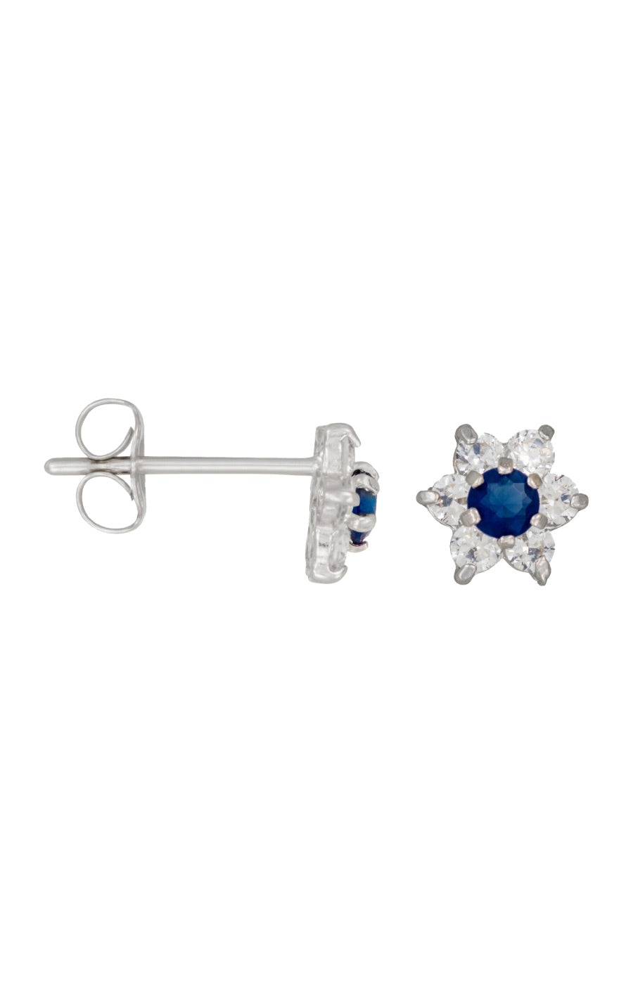 Boucles d'oreilles Le messager bleu - Or blanc 375/1000 et zirconium