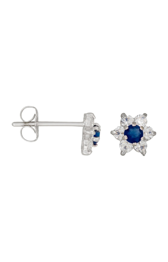 Boucles d'oreilles Le messager bleu - Or blanc 375/1000 et zirconium