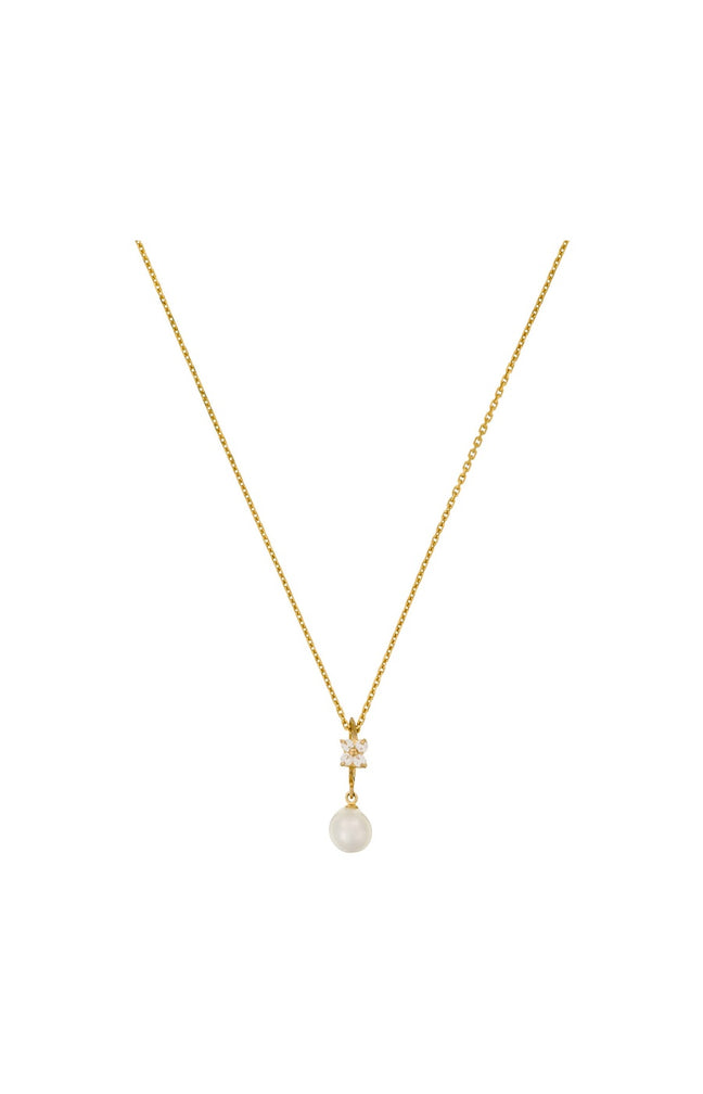 Pendentif Gift - Or jaune 375/1000, perle blanche & zirconium