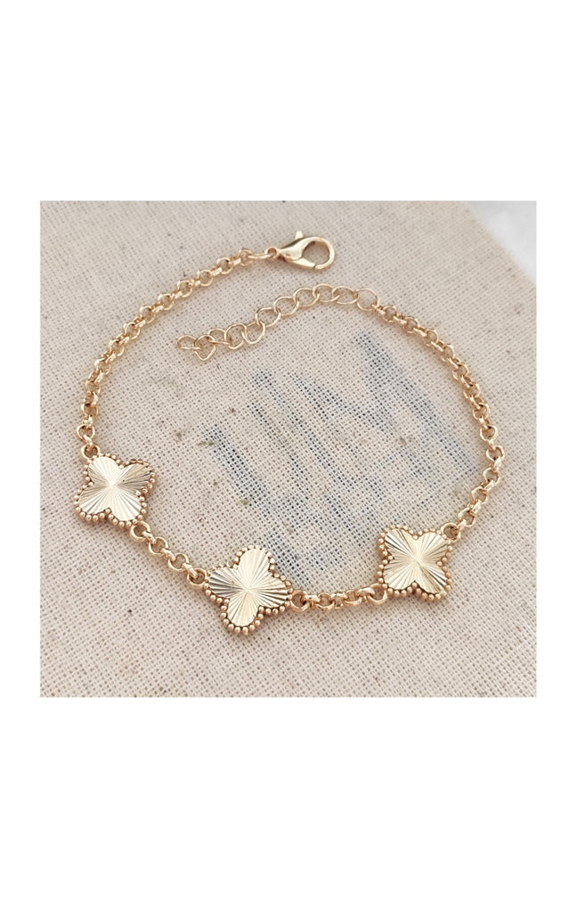 Bracelet trèfle - Laiton plaqué or