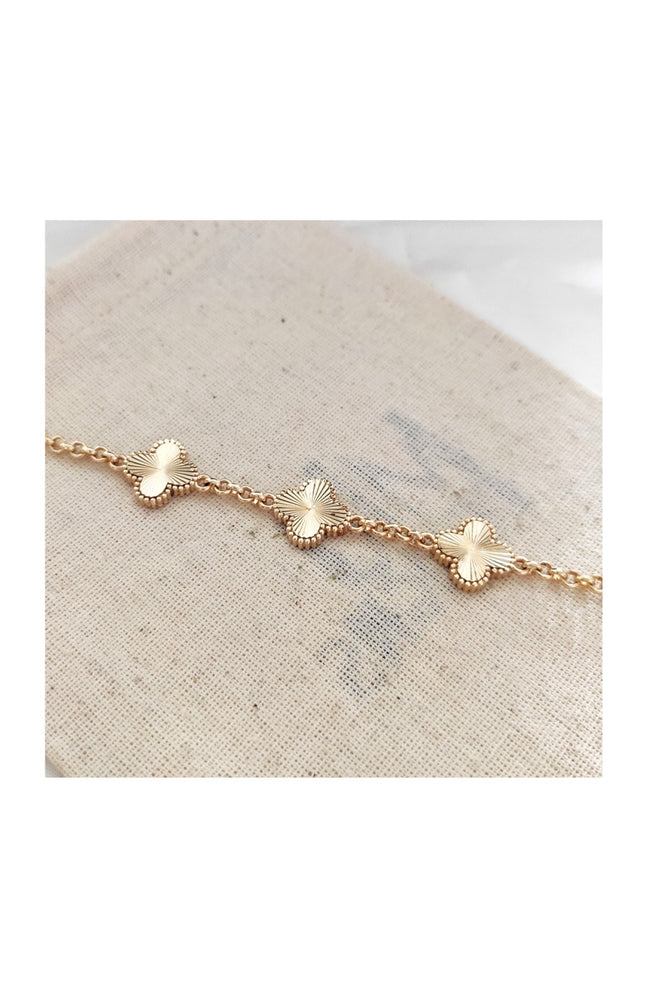 Bracelet trèfle - Laiton plaqué or