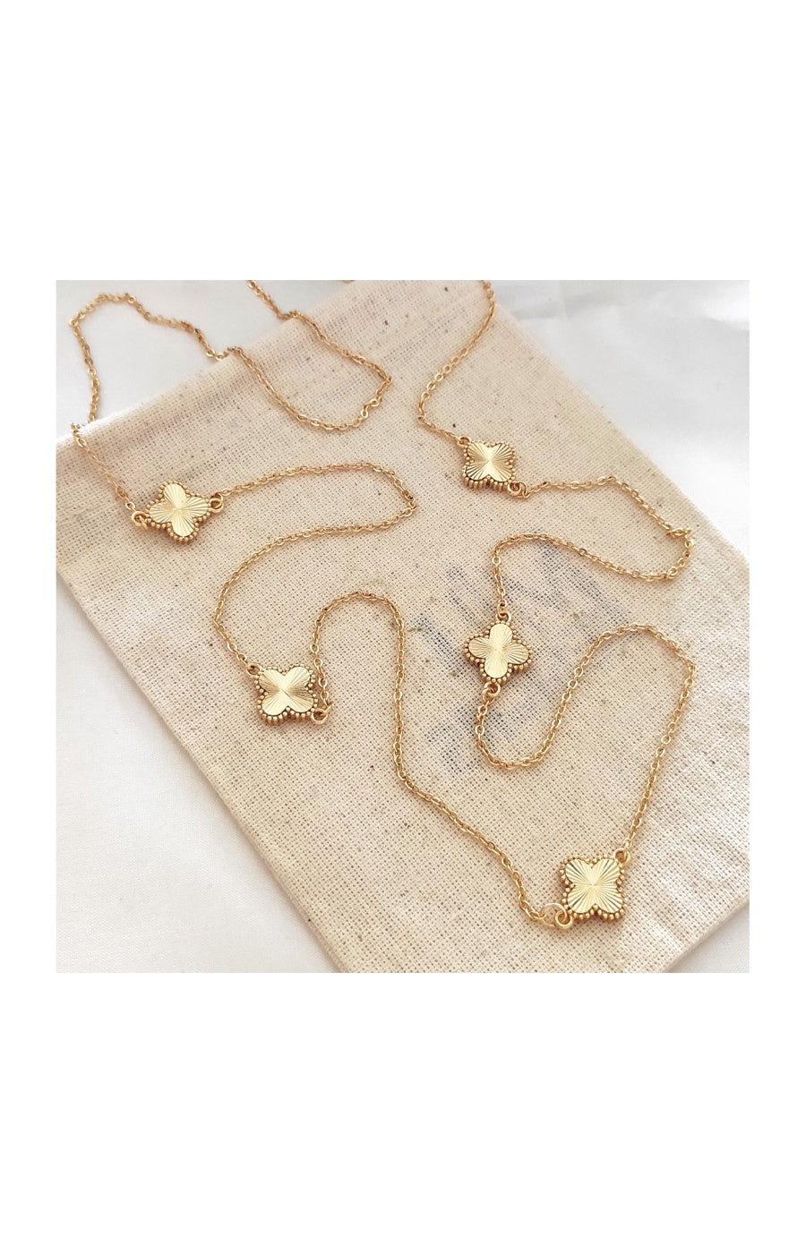 Collier trèfle - Laiton plaqué or