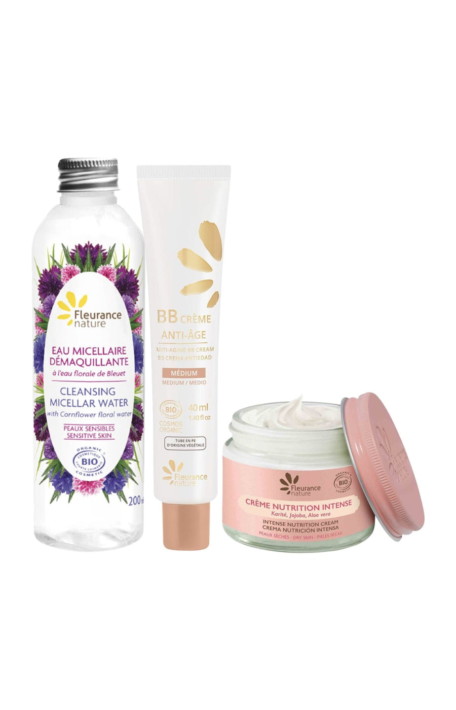 Routine peau nette - Eau micellaire, crème hydratante & BB Crème