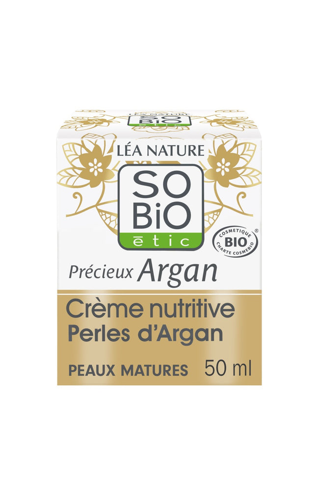 Crème nutritive bio - Perles d'argan - Peaux matures