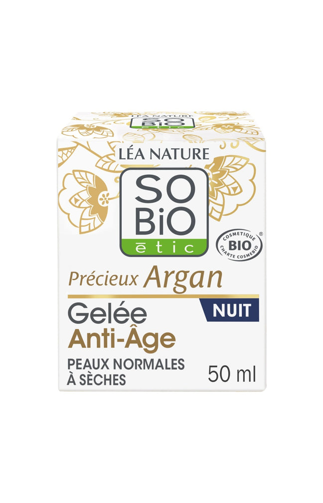 Gelée de nuit anti-âge bio - Huile d'argan - Visage - 40 ml