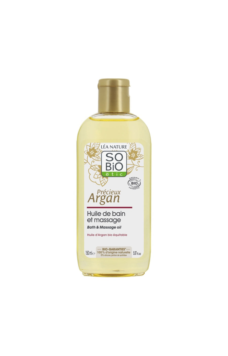 Huile de bain & massage bio - Huile d'argan - 150 ml