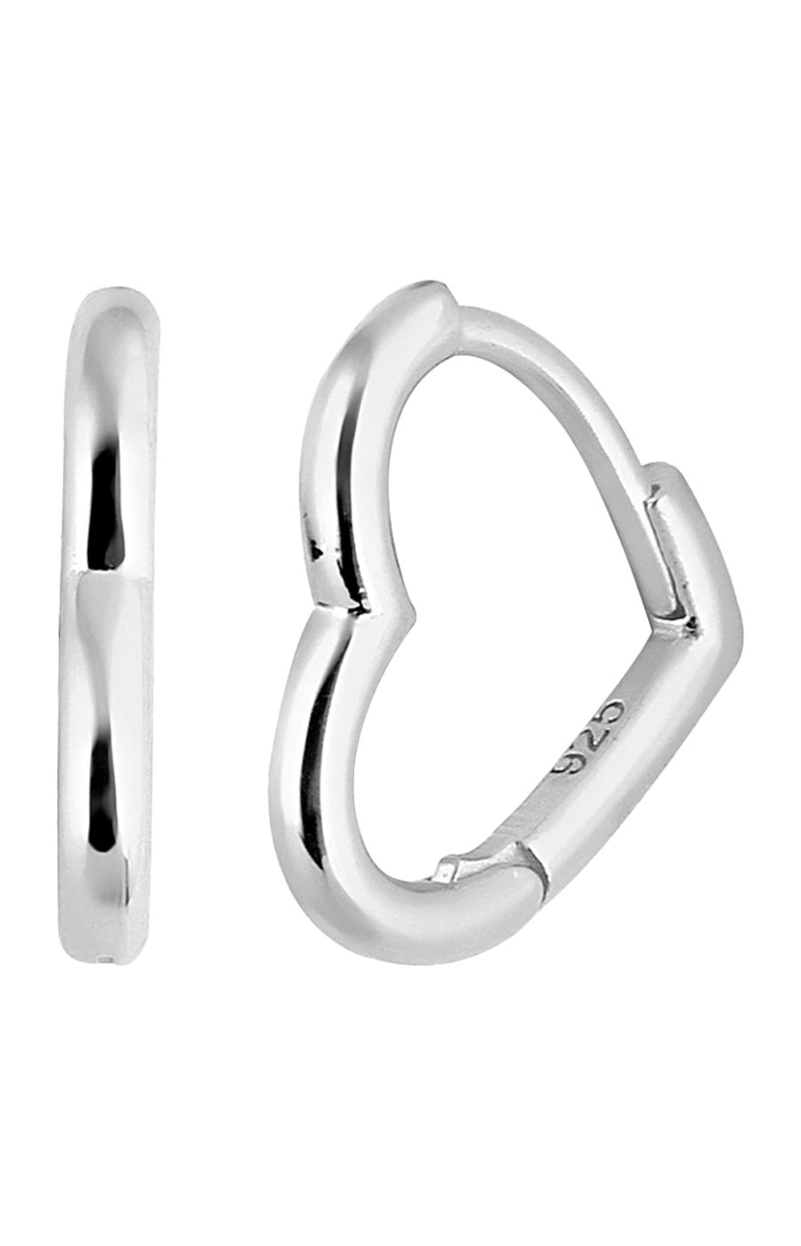 Boucle d'oreille unitaire cœur - Argent 925/000