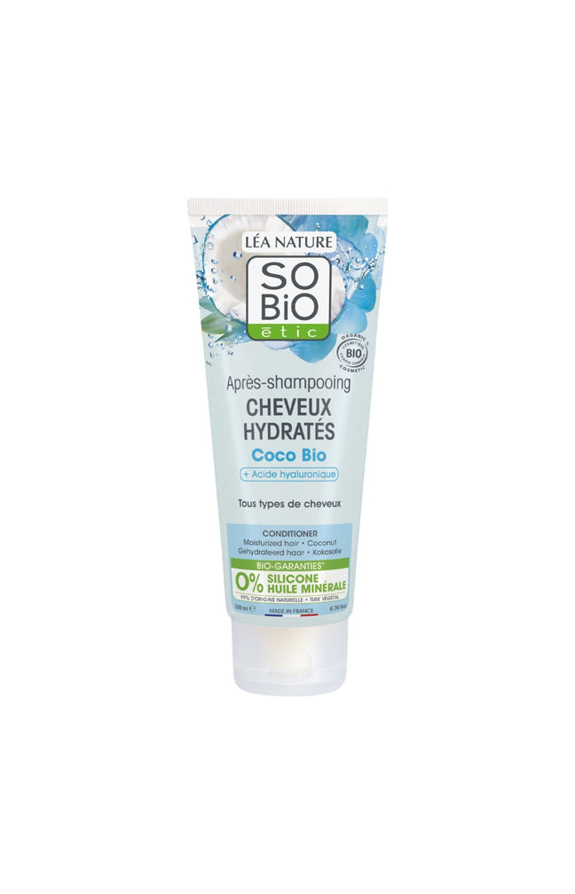 Après-shampoing hydratant bio - Acide hyaluronique & coco - Tous types de cheveux - 200 ml