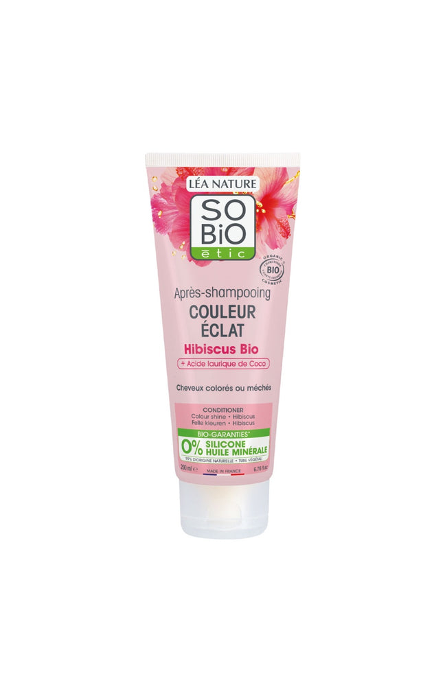 Après-shampoing protecteur de couleur - Hibiscus bio & acide laurique de coco - Cheveux colorés & méchés - 200 ml