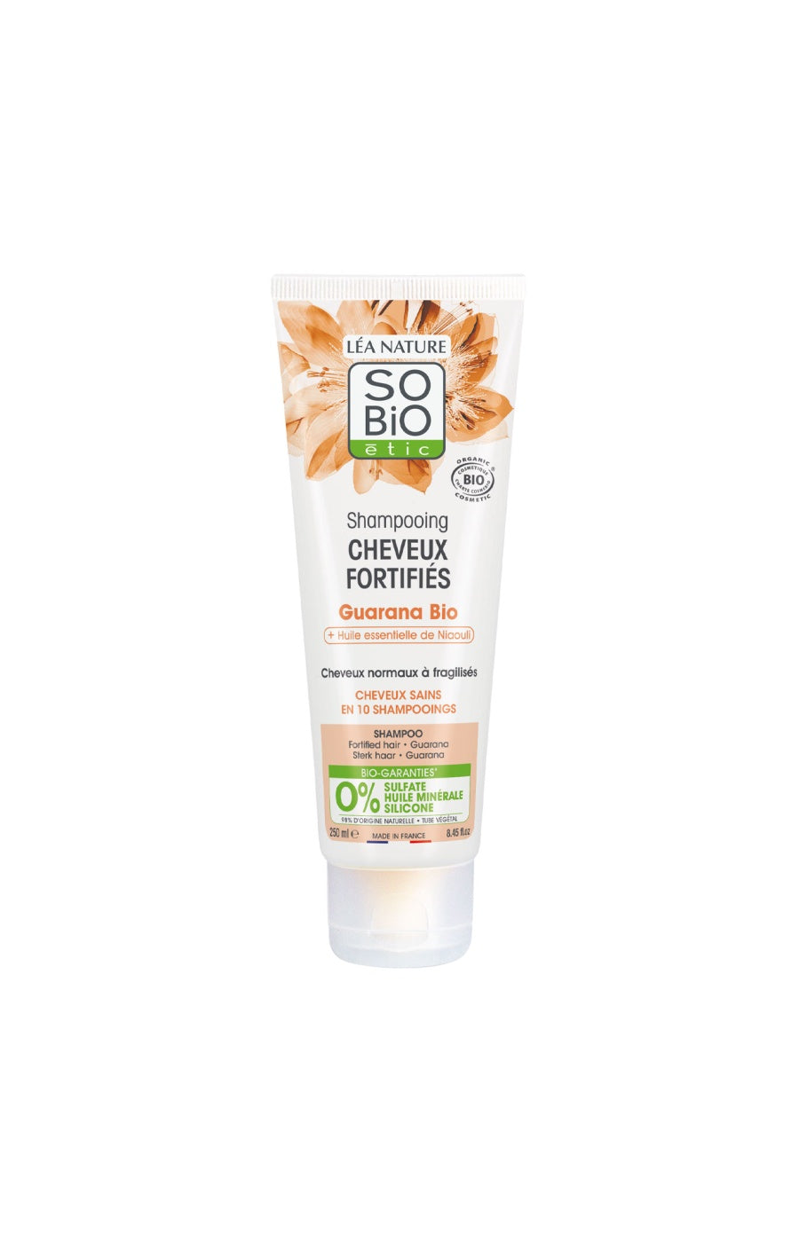 Shampoing fortifiant bio - Guarana & huile essentielle de niaouli - Cheveux normaux à fragilisés - 250 ml