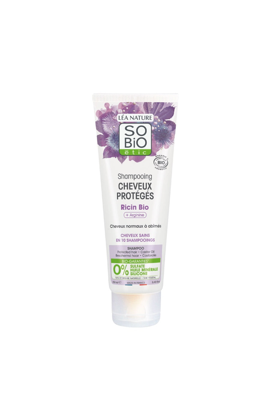 Shampoing protecteur bio - Huile de ricin - Cheveux normaux à abîmés - 250 ml