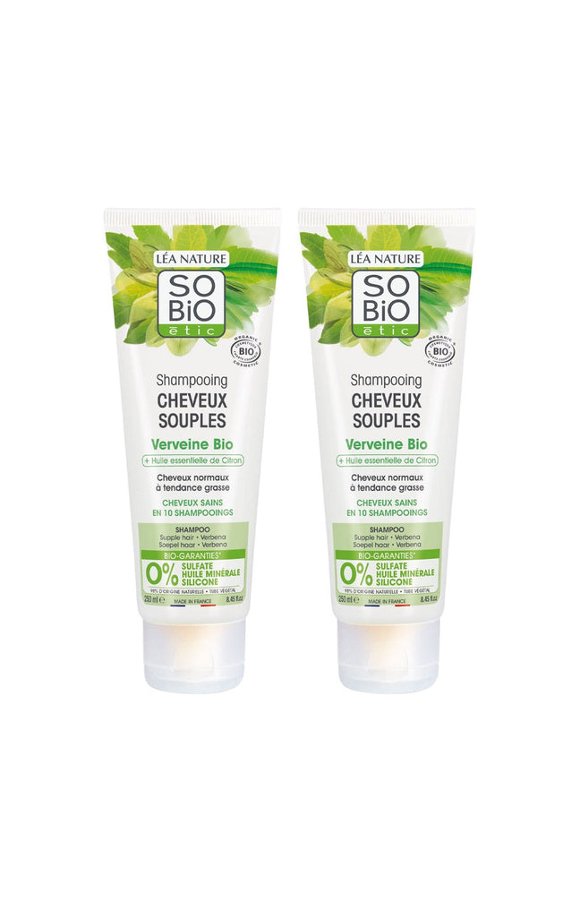 Shampoings purifiants bio - Verveine & citron - Cheveux normaux à tendance grasse - 2 x 250 ml