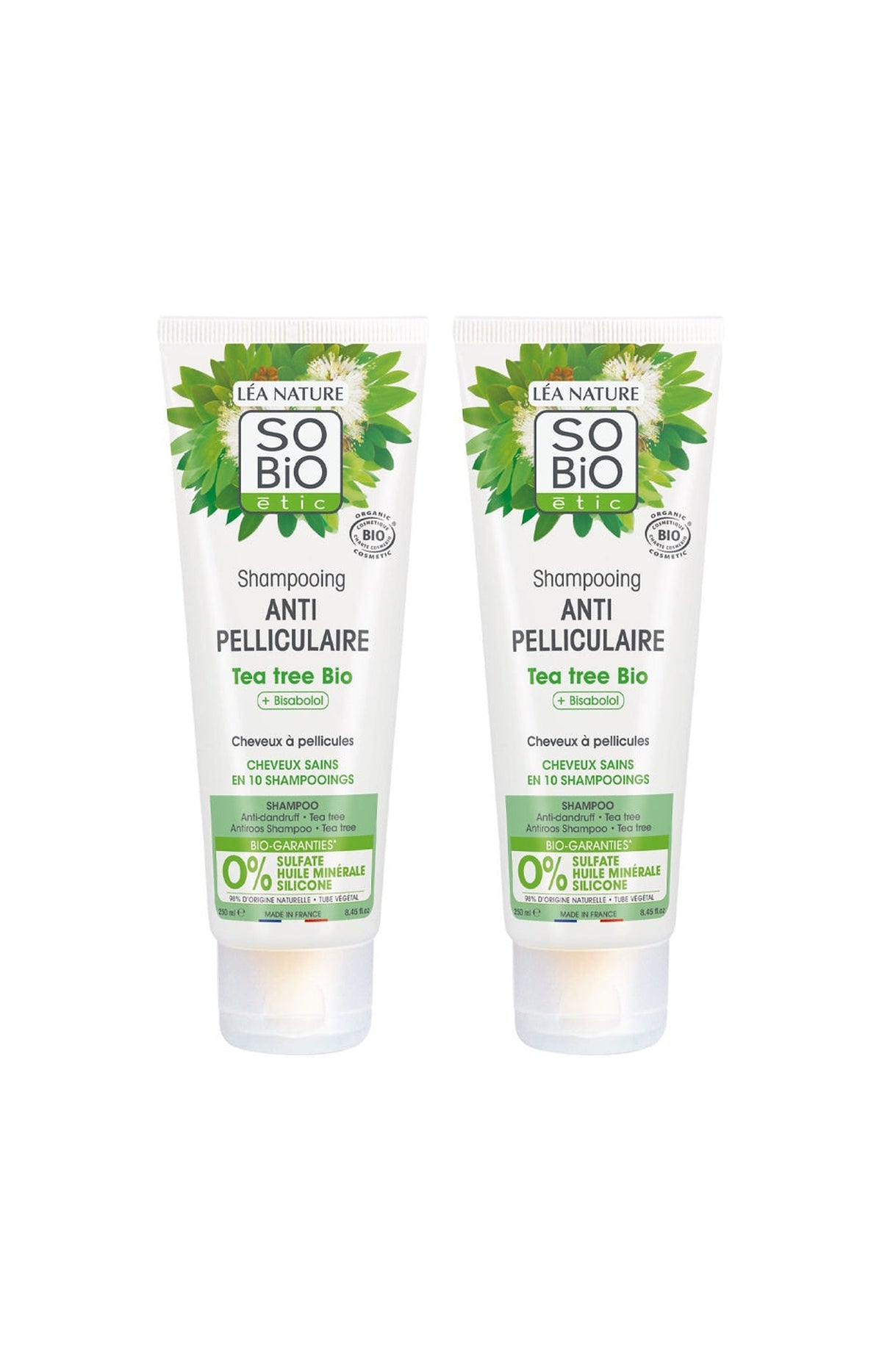 Shampoings anti-pelliculaires bio - Tea tree & bisabolol - 2 x 200 ml