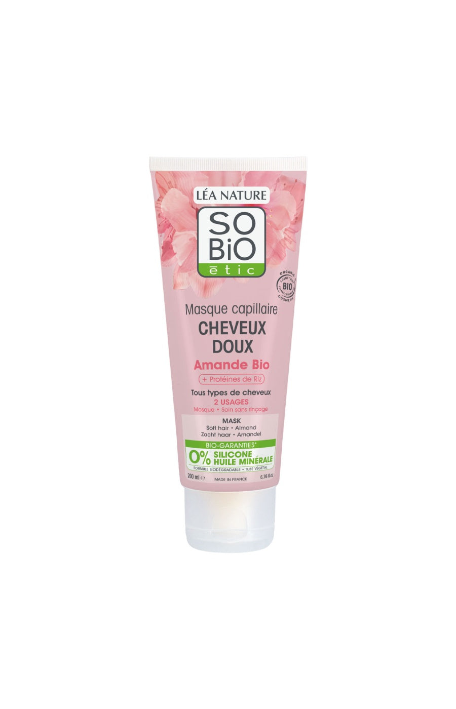 Masque doux bio - Amande & protéines de riz - Cheveux - 200 ml