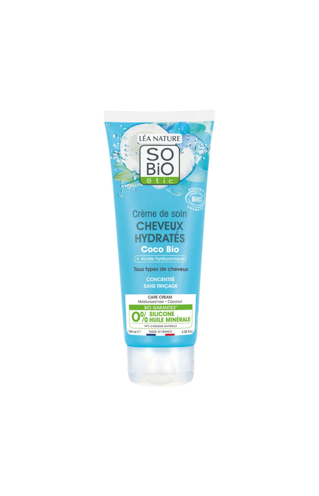Crème de soin bio - Acide hyaluronique & coco - Cheveux - 100 ml
