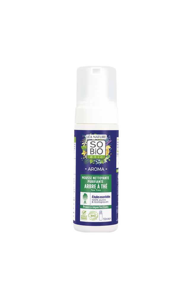 Mousse nettoyante purifiante bio - Arbre à thé - Peaux à problèmes