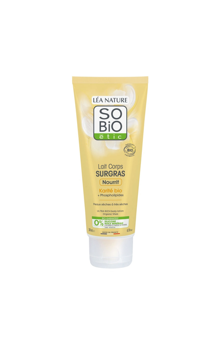 Lait corps surgras nourrissant bio - Karité - Peaux sèches & très sèches - 200 ml