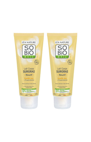 Laits corps surgras nourrissants bio - Karité - Peaux sèches & très sèches - 2 x 200 ml