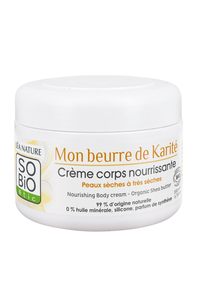 Crème nourrissante bio - Beurre de karité - Peaux sèches - 200 ml
