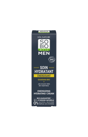 Soin hydratant énergisant bio - Guarana & aloe vera - Visage - Homme - 50 ml