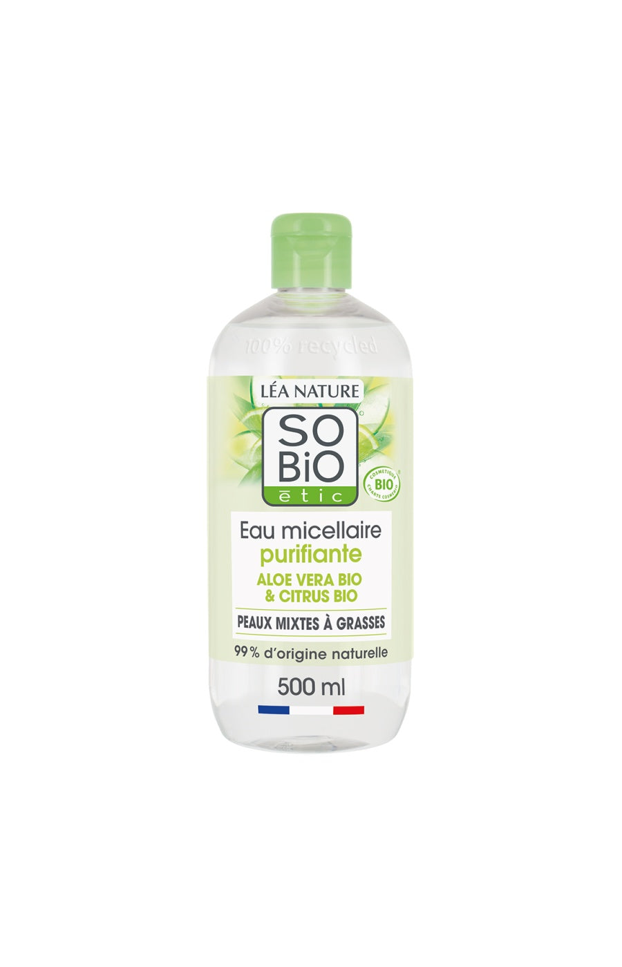 Eau micellaire purifiante bio - Aloe vera - Peaux mixtes à grasses