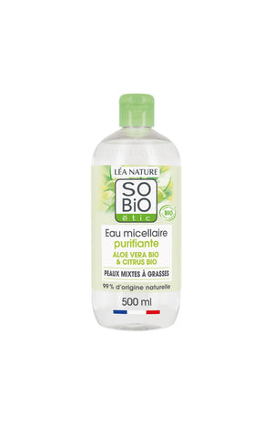 Eau micellaire purifiante bio - Aloe vera - Peaux mixtes à grasses